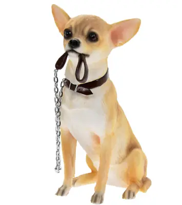 Buy Sitting Chihuahua Dog Statue With Lead In Mouth BNIB Chihuahua Ornament Figurine • 17.79£