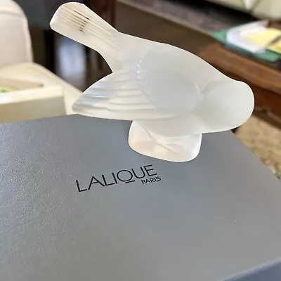 Buy LALIQUE FRANCE Sparrow Figure Frosted Crystal Glass Signed In Box Moineau • 190.85£