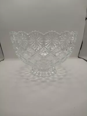 Buy Crystal Cut Heavy Glass Fruit/punch Bowl Beautiful Decorative 19cm Approx Gift🎁 • 25£