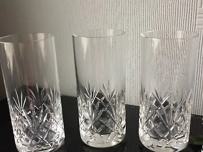 Buy 2x Cut Crystal Glasses Whiskey TUMBLER Heavy Clear Thick Stemless Wine Glassware • 20£
