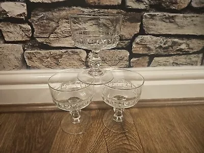 Buy Set 3 Luminarc French Glass Sundae Prawn Cocktail Coupe Dishes - Vintage Dessert • 7.50£
