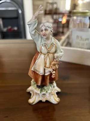 Buy Vintage Capodimonte Country Folk Figurine 6.5  Fully Marked Glazed • 24£