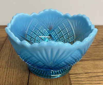 Buy Davidson Blue Pearline  Glass Bowl C1895 Decorative Sweet Candy Bowl • 25£