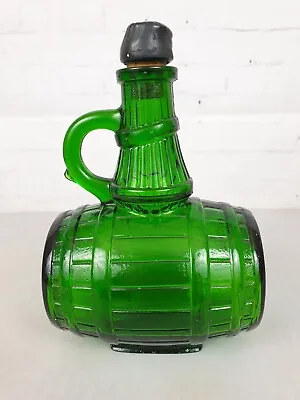Buy Rare Vintage Green Glass Barrel Design Decanter Bottle Belgium Capacity 0.5ltr • 12.99£