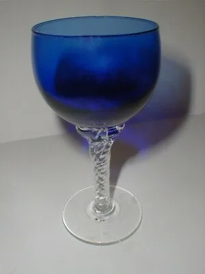 Buy Sasaki Crystal CORONATION COBALT Bowl Clear Glass Twist Stem Goblet (mb-ch) • 14.19£