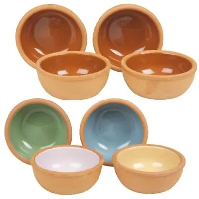Buy 4 Pcs Natural/Coloured Traditional Authentic Spanish Tapas Serving Bowl Pots Set • 2.49£