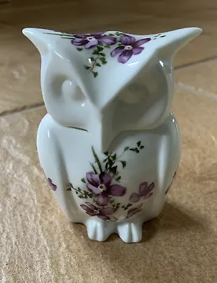 Buy Vintage Victorian Violets Hammersley Cottagecore Owl Trinket Pot With Lid • 10£