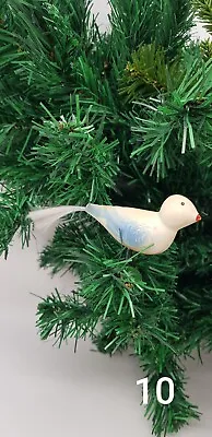 Buy Gorgeous Birds Ukrainian Antique Glass Christmas Ornaments On Clip Vintage • 8£