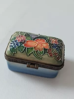 Buy Old Tupton Ware Tube-Lined  Hinged Trinket Box Pretty Flowers Pill Box • 10£