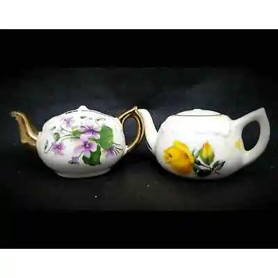 Buy 2 Vintage Miniature Teapots Bone China Made In England Tea Pot New Brunswick VTG • 19.20£