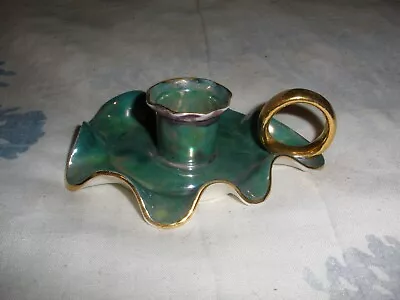 Buy Goss Crested China Green Lustre Frilled Candle Holder • 4.99£