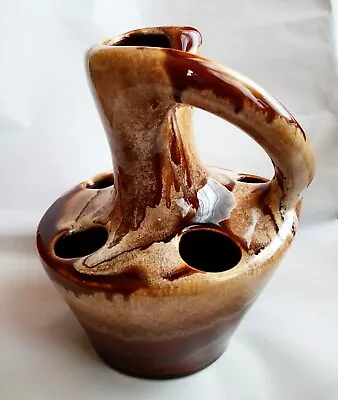 Buy Kad-Yad Studio Art Pottery 60s/70s Brown High Glaze Abstract Vase • 20£