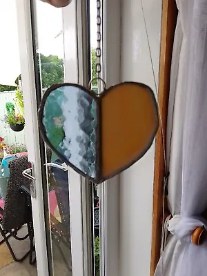 Buy Handmade Stained Glass Window Sun Catcher Heart Brand New • 4£