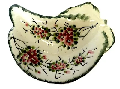 Buy Venetian Pottery Bowl Dish Italy Vintage Pink Green Flower Floral Art Decorative • 18.92£