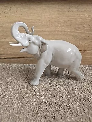 Buy Vintage USSR Lomonosov Porcelain Elephant Large Walking Figurine • 60£