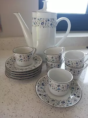 Buy Noritake Fiesta 6 Coffee Cup And Saucer Set With Coffee Pot  • 35£