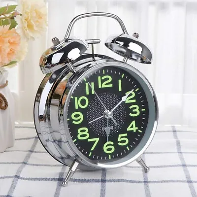Buy Super Loud Double Bell Alarm Clock With Night Light Bedside Home Decor UK • 9.49£