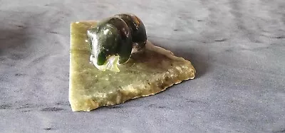 Buy Exquisite Miniature Vintage Chinese Jade Carving Of A Panda Bear Eating Salmon  • 34.99£