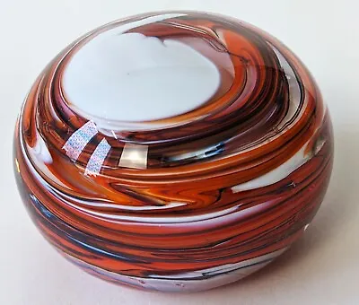 Buy Vintage Wedgewood Art Glass Multicolour Swirl Paperweight Signed On The Base A4 • 19£