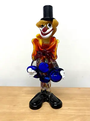 Buy Vintage Murano Colourful Glass Clown Figurine/Ornament 24Cm V.G.Condition • 27.99£