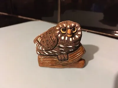 Buy Casals Pottery Owl Figurine On Log - Made In Peru - Vintage - Handpainted • 12£