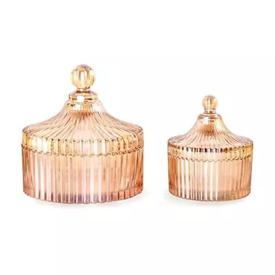 Buy Decorative Glass Jars With Lid Crystal Glass Storage Bowl With Lid Qtip4282 • 32.39£