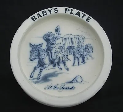 Buy Carlton Ware Early 1900s Baby Plate Rare Colourway  At The Seaside  • 25£