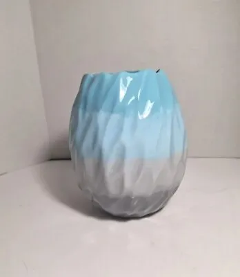 Buy Hand Painted Ceramic Vase 7  Tall Gradient Gray To Blue • 12.50£