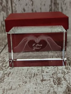 Buy Bnib Unbranded Beautiful Gift   I LOVE YOU  ETCHED PAPER WEIGHT Oblong Cg R09  • 7.99£