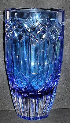 Buy Vintage Heavy Cobalt Blue Crystal Cut  Glass Vase • 17.99£