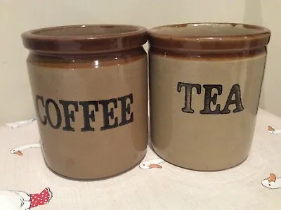 Buy Vintage Heavy BROWN Moira  Pottery 12cm English Stoneware Jar Coffee & Tea Caddy • 19.99£