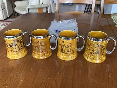 Buy 4 Lord Nelson Pottery England Tankard Steins 19th Hole Fishing Bocce Automobile • 57.93£