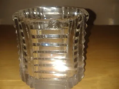 Buy Vintage Pressed Glass Art Deco Small Glass Candle Holder. 7.3cm's.Damage (C30) • 2.99£