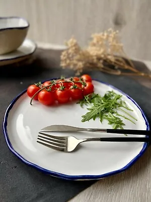 Buy Blue And White Ceramic Dinnerware Set / Dinner Dessert Plate Salad Soup Bowl • 45.52£