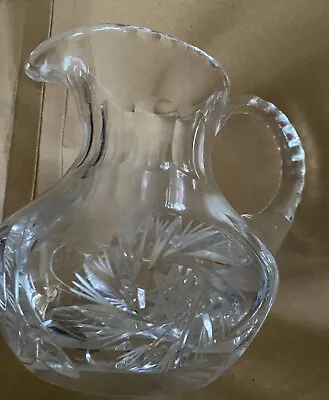 Buy Beautiful Cut Glass Jug (lead Crystal?) 14cm - Weighs 1.25 Kg - Vintage • 5£