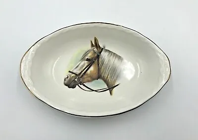 Buy Broadhurst Bros Burslem Vintage Horse Head Design China Oval Dish 8  Gilt Edging • 14.50£
