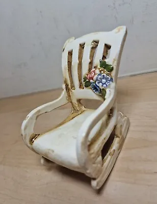 Buy Capodimonte Rocking Chair Porcelain Vintage Collectors Item. Rare • 22£