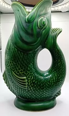 Buy 🐞Vintage Dartmouth Devon Green Fish Glug Jug Gurgle Vase🐞 9 Inch • 9.99£