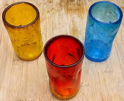 Buy Vintage Kanawha Glass Crackle Tumbler Drinking Cup • 18.97£