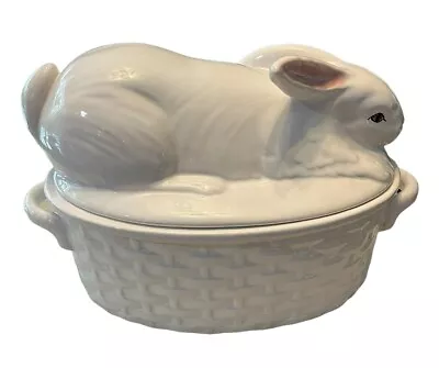 Buy BORDALLO PINHEIRO Vintage Portugal White Ceramic Bunny Rabbit Tureen Terrine • 90.13£