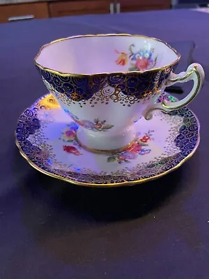 Buy Vintage Hammersley Bone China Floral Footed Tea Cup & Saucer • 18.92£
