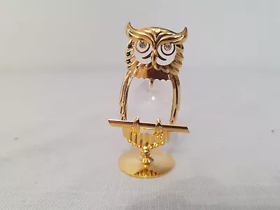 Buy 24k Gold Plated Owl Figurine Decorative Ornament Decorated With Crystals • 7.95£
