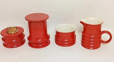 Buy 4 Pieces Of Carlton China Vintage Mid Century Red Ribbed Table Ware. 12 Images • 19.99£