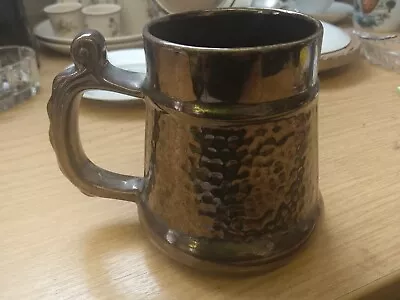 Buy Vintage Prinknash Abbey Pottery Copper Lustre Beer Tankard Mug 12CM • 9.50£