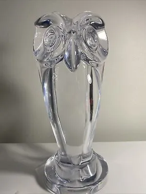 Buy Vintage Sevres Clear Crystal OWL 11.5 Inch Sculpture France Figurine Signed • 772.11£