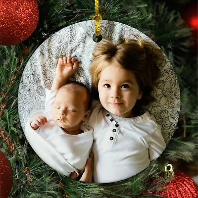 Buy Personalised Any Photo Ceramic Christmas Tree Bauble Keepsake Hanging Ornament • 7.69£