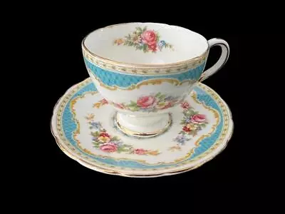 Buy Rare Vintage Foley Bone China Blue Windsor Small Footed Cup & Saucer Set • 4.73£