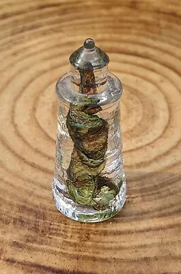 Buy Alum Bay Glass Lighthouse Design Paperweight. With Label. Green & Brown Swirls. • 12.50£
