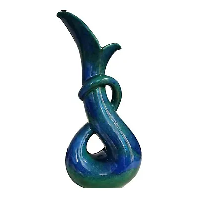 Buy VNTG Royal Haeger MCM 483 Serpentine Cobra Vase Beautiful Blue And Green Glaze • 96.34£