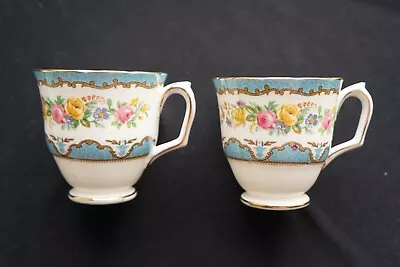 Buy Pair Of Crown Staffordshire Tunis Blue Cups • 4.99£